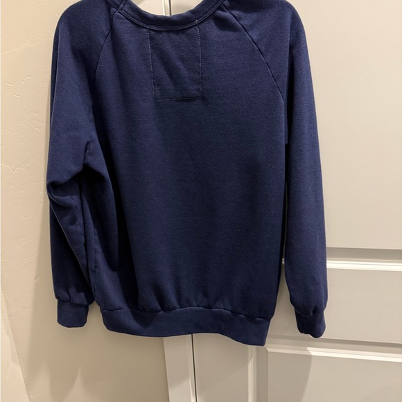 Aviator Nation Heart Embroidered Crew Sweatshirt Navy with Red Heart - Picture 10 of 12